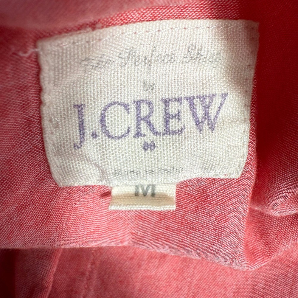 J.Crew The Perfect Shirt Coral 100% Cotton Button Down Roll Tab Sleeve WMs M EUC - Picture 6 of 11